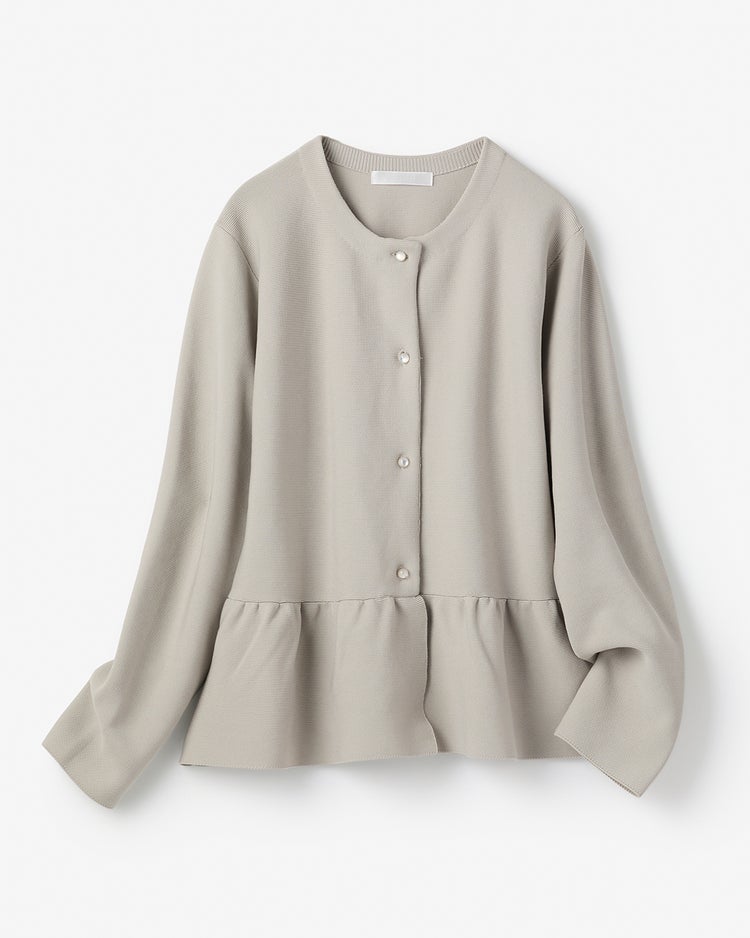 ガーターニット・ペプラムジャケット 詳細画像 ライトグレー 5