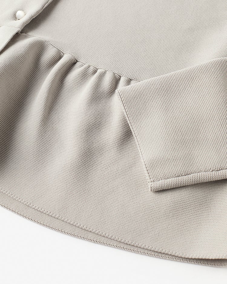 ガーターニット・ペプラムジャケット 詳細画像 ライトグレー 7