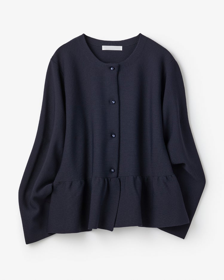 ガーターニット・ペプラムジャケット 詳細画像 ネイビー 2