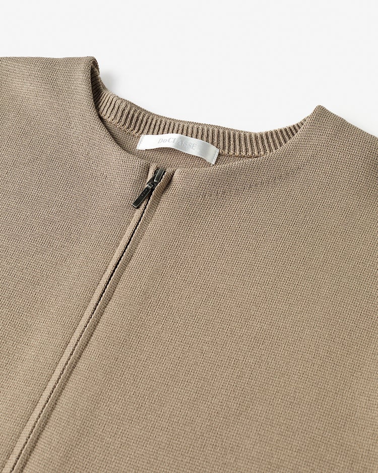 ミラノリブ・ノーカラージップブルゾン 詳細画像 グレーベージュ 4