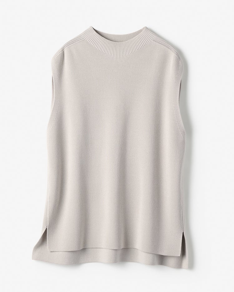 片畦編み・ボトルネックベスト 詳細画像 ライトグレー 3