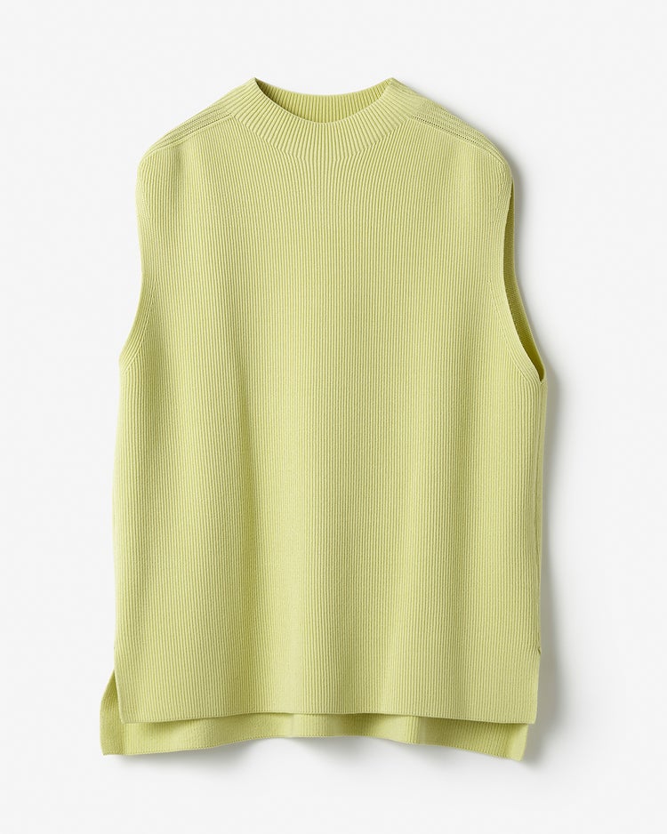 片畦編み・ボトルネックベスト 詳細画像 ライム 3