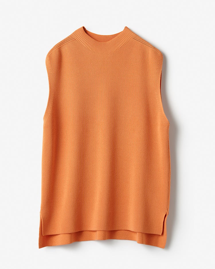 片畦編み・ボトルネックベスト 詳細画像 オレンジ 3