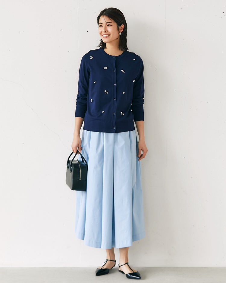 クリスタルビジュー・カーディガン 詳細画像 ネイビー 3