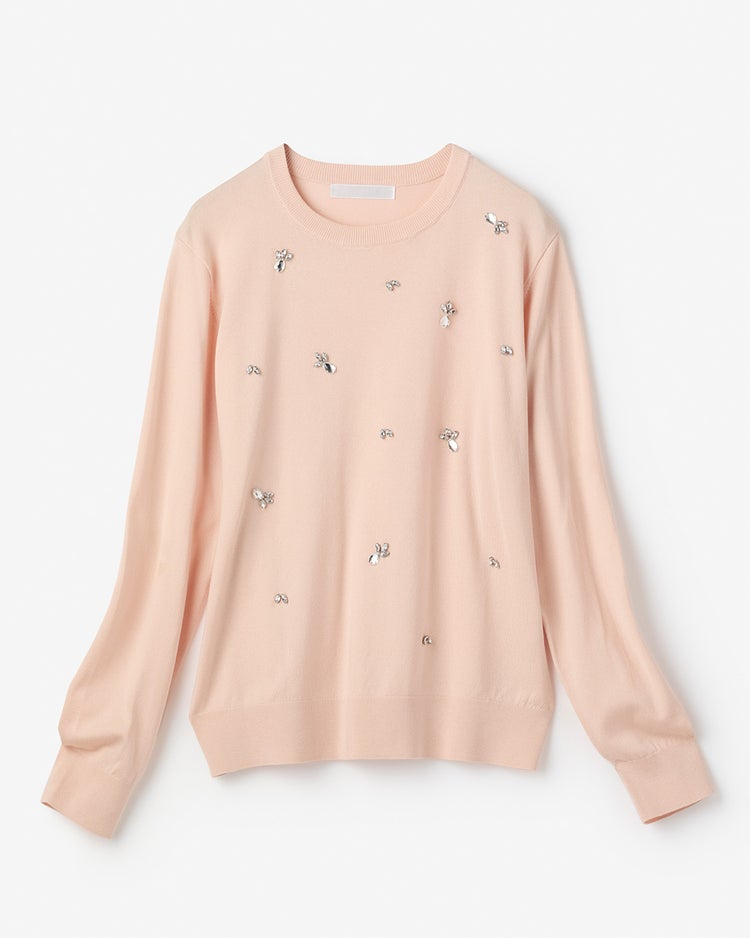 クリスタルビジュー・プルオーバーニット 詳細画像 ライトピンク 3