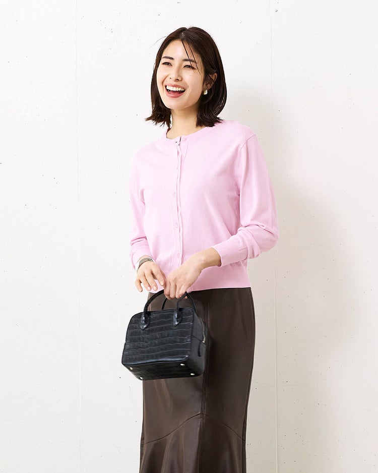 UVニット・シアーネックカーディガン 詳細画像 ライトピンク 2