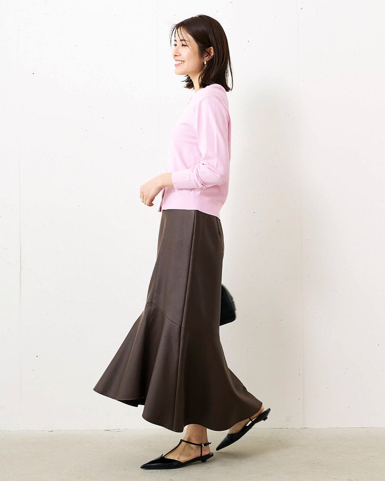 UVニット・シアーネックカーディガン 詳細画像 ライトピンク 3