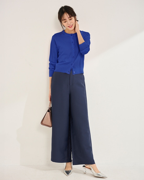 UVニット・シアーネックカーディガン