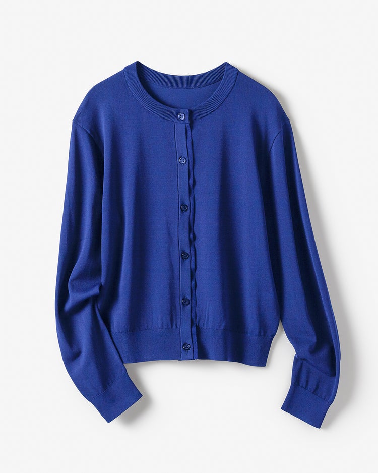 UVニット・シアーネックカーディガン 詳細画像 ブルー 2