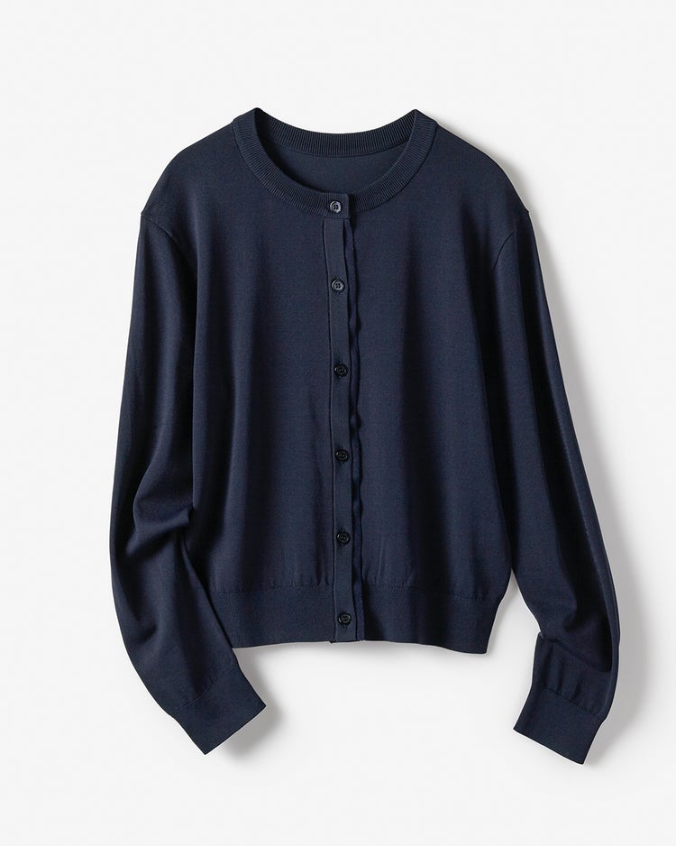 UVニット・シアーネックカーディガン 詳細画像 ミッドナイトブルー 2