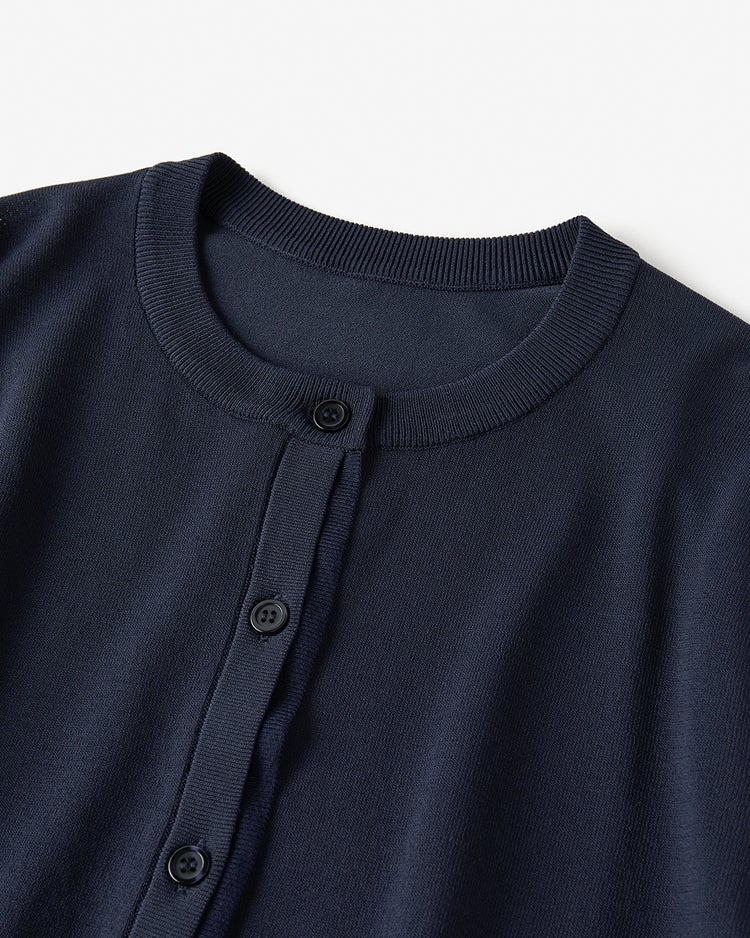 UVニット・シアーネックカーディガン 詳細画像 ミッドナイトブルー 3