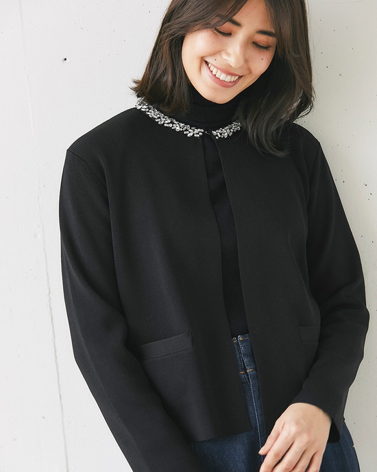 ビジューネック・ボレロカーディガン