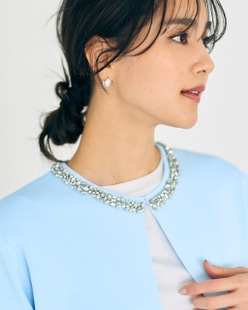 ビジューネック・ボレロカーディガン