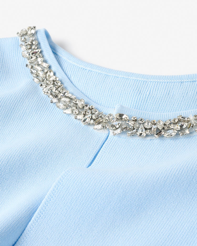 ビジューネック・ボレロカーディガン 詳細画像 ペールブルー 3