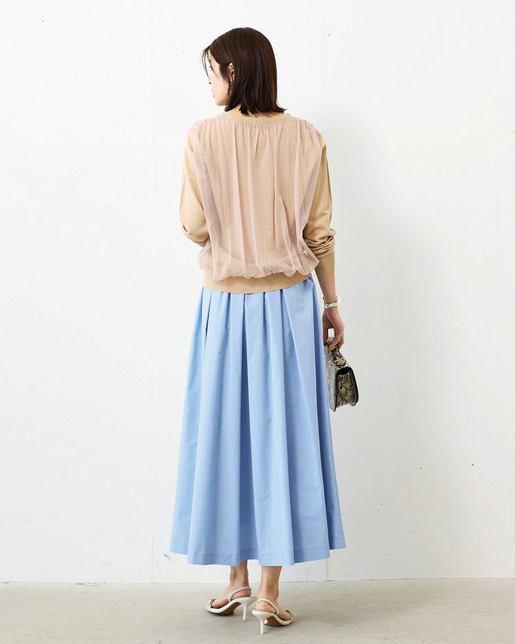 チュールコンビニット・クルーカーディガン 詳細画像 ベージュ 3