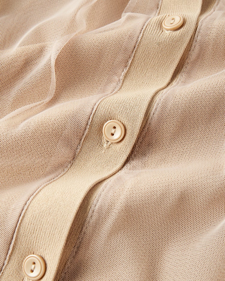 チュールコンビニット・クルーカーディガン 詳細画像 ベージュ 5