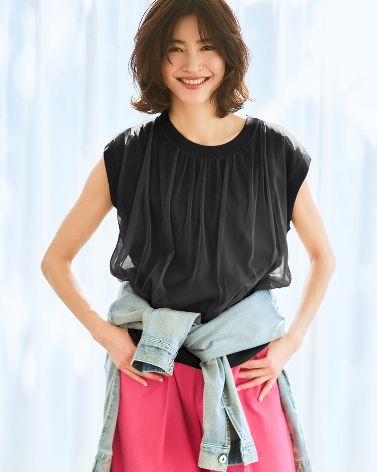 チュールコンビニット・フレンチトップス 詳細画像 ブラック 1