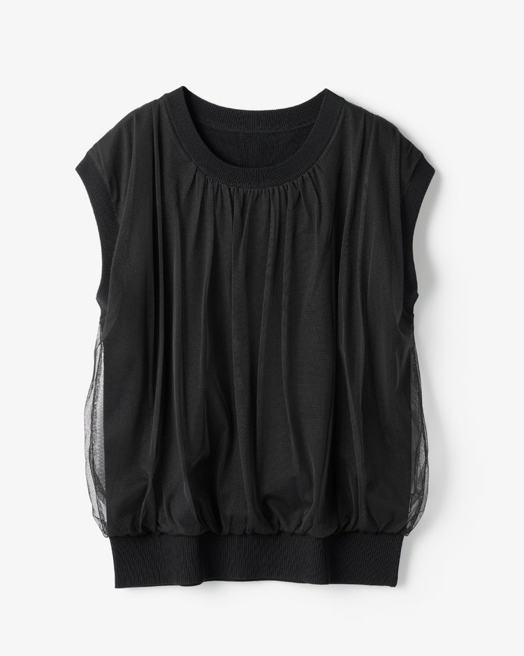 チュールコンビニット・フレンチトップス 詳細画像 ブラック 2
