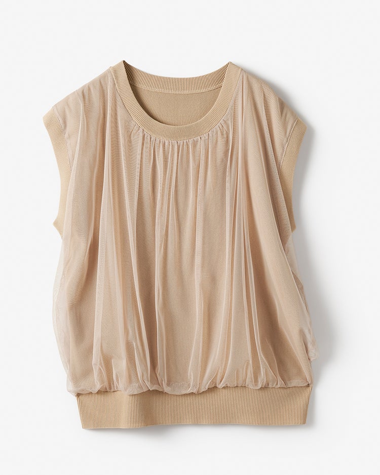 チュールコンビニット・フレンチトップス 詳細画像 ベージュ 2