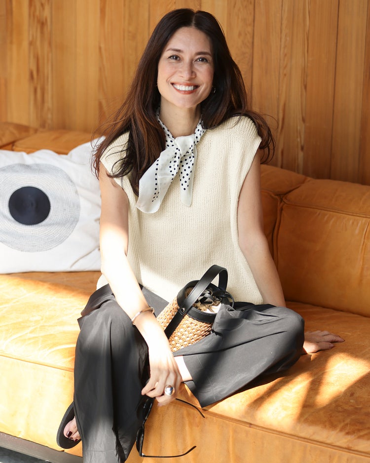 片畦サマーニット・バックスリットベスト 詳細画像 オフホワイト 1