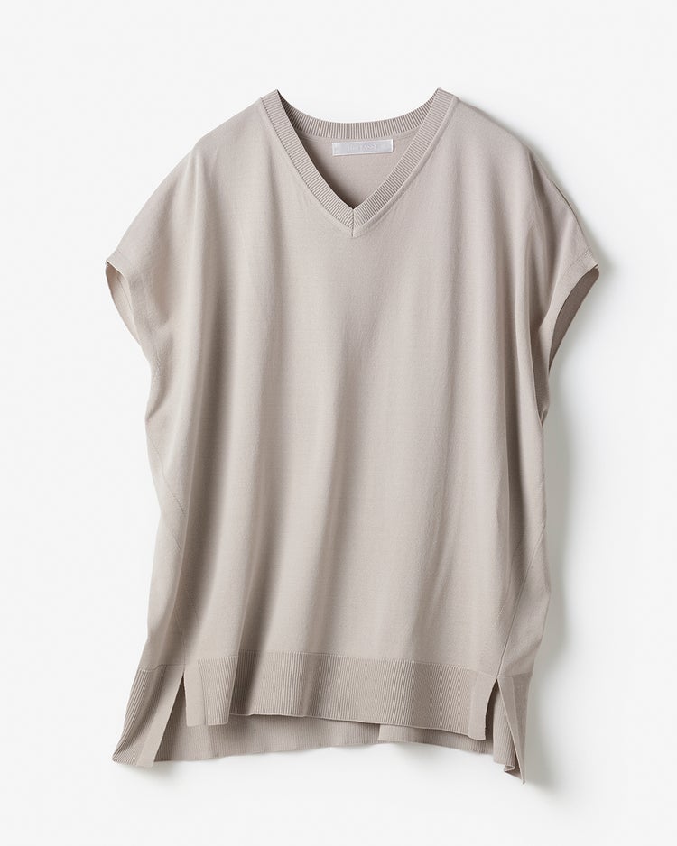 UVクールニット・Vネックトップス 詳細画像 ライトグレー 2