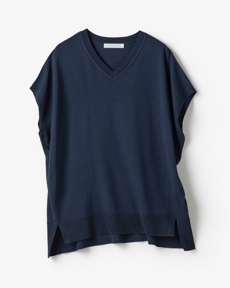 UVクールニット・Vネックトップス 詳細画像 ネイビー 2