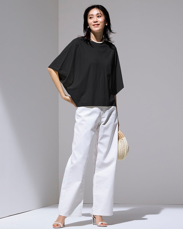 UVクールニット・ボートネックトップス 詳細画像 ブラック 1