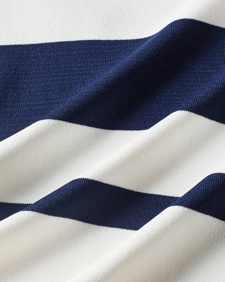 UVクールニット・フレンチトップス 詳細画像 ホワイトｘネイビー 3