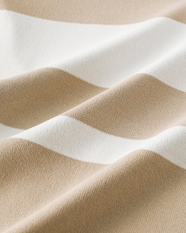 UVクールニット・フレンチトップス 詳細画像 ベージュ&times;ホワイト 2