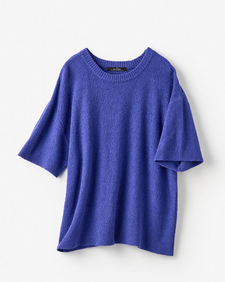 コットンブークレ・ボックスプルオーバー 詳細画像 ブルー 2