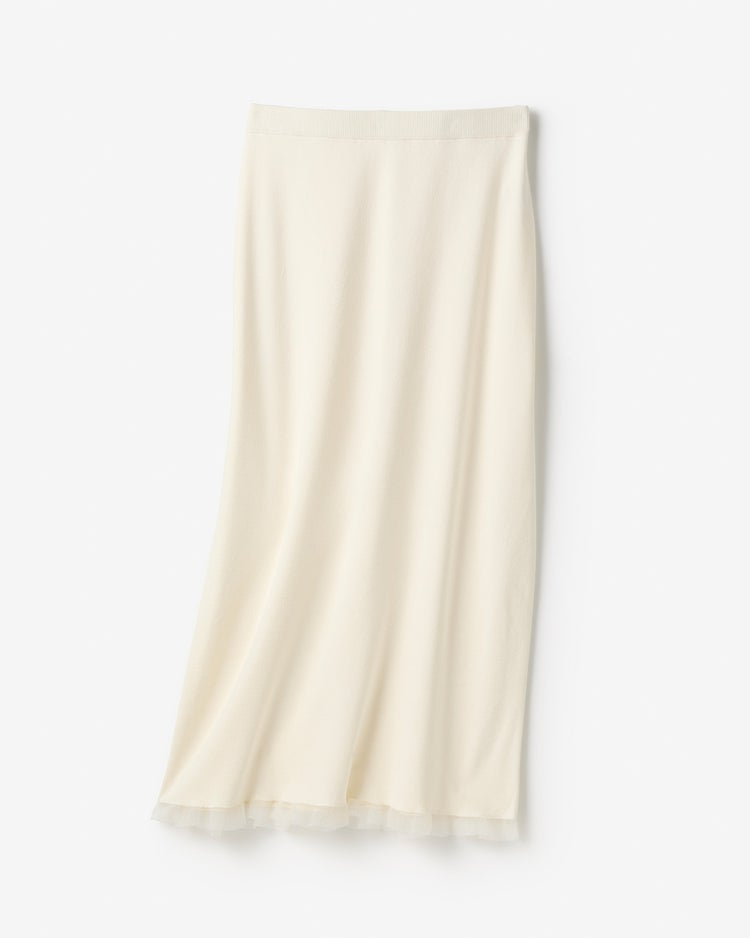 シアーフリル・ニットスカート 詳細画像 オフホワイト 1