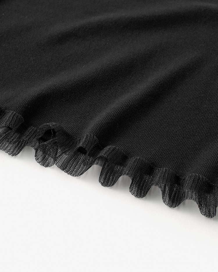 シアーフリル・ニットスカート 詳細画像 ブラック 4