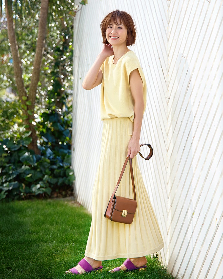 レーシーニット・フレアスカート 詳細画像 ペールイエロー 1