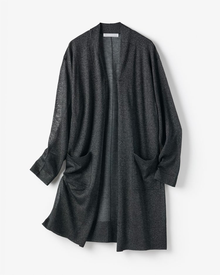 スパークリングニット・着流しカーディガン 詳細画像 ラメブラック 2