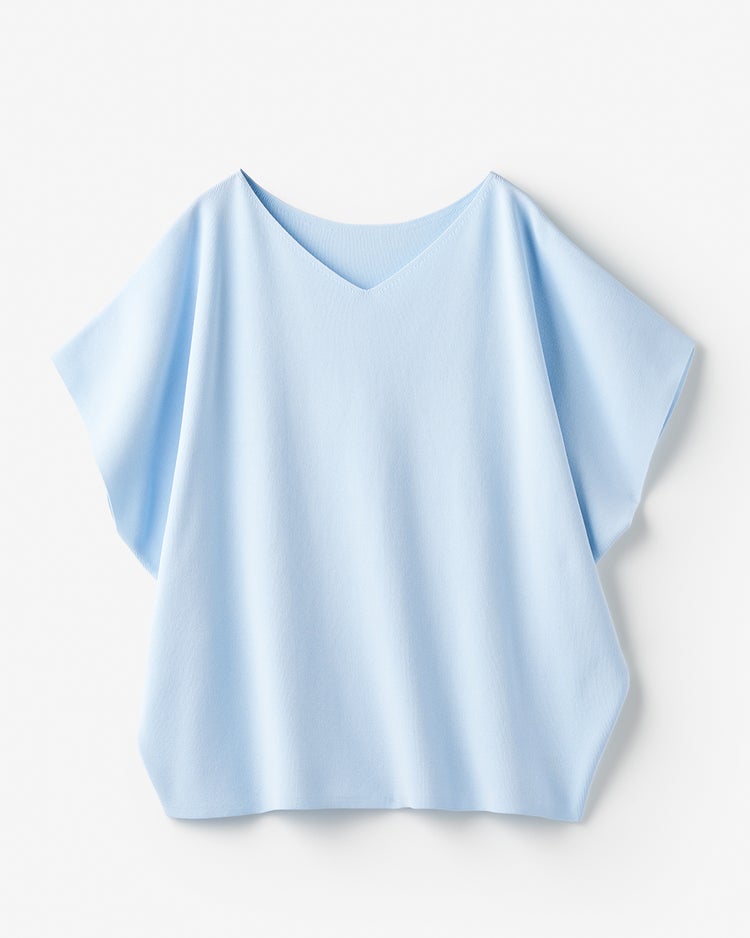 UVカット・前後２WAY総針編みプルオーバー 詳細画像 アイスブルー 2