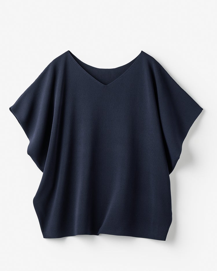 UVカット・前後２WAY総針編みプルオーバー 詳細画像 ミッドナイトブルー 2