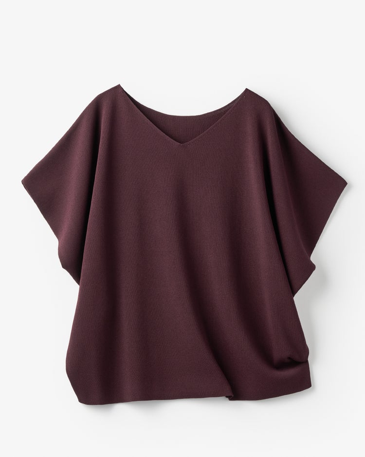 UVカット・前後２WAY総針編みプルオーバー 詳細画像 ボルドー 2