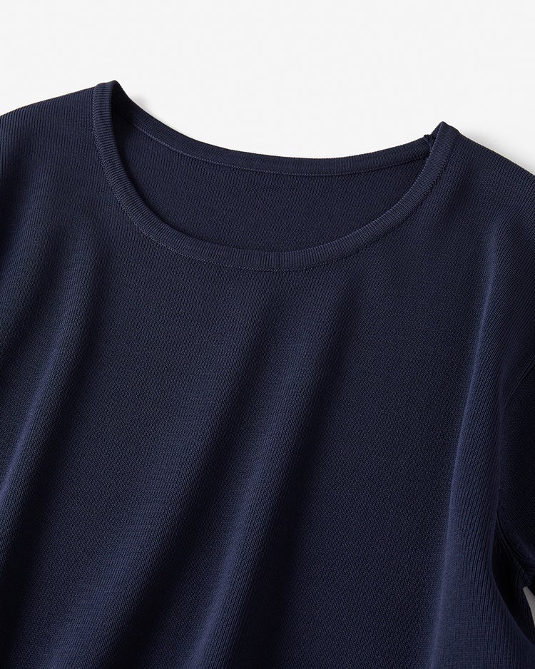 総針ニット・バイカラーワンピース 詳細画像 ミッドナイトパターン 3