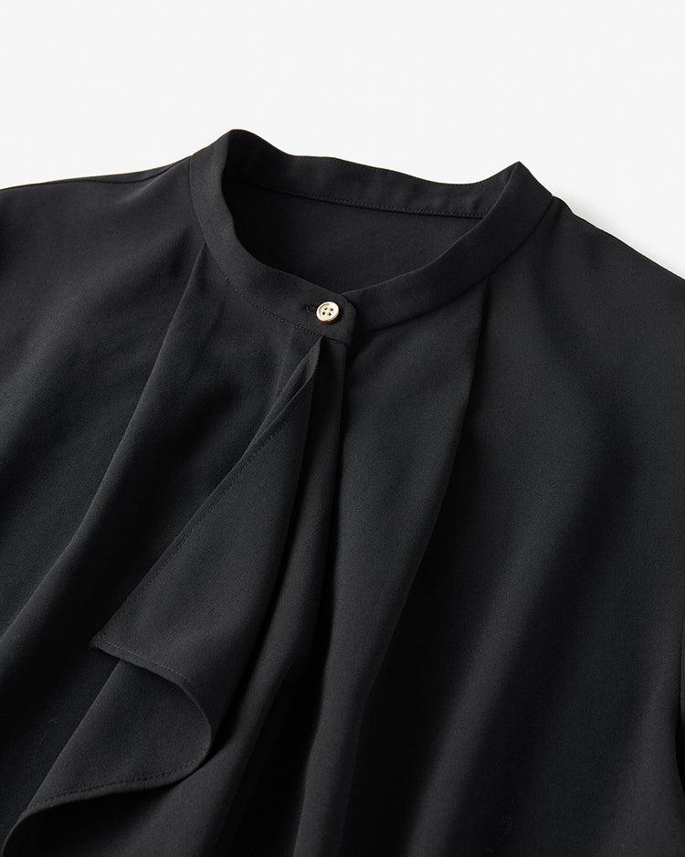 クレールジョーゼット・ラッフルブラウス 詳細画像 ブラック 2