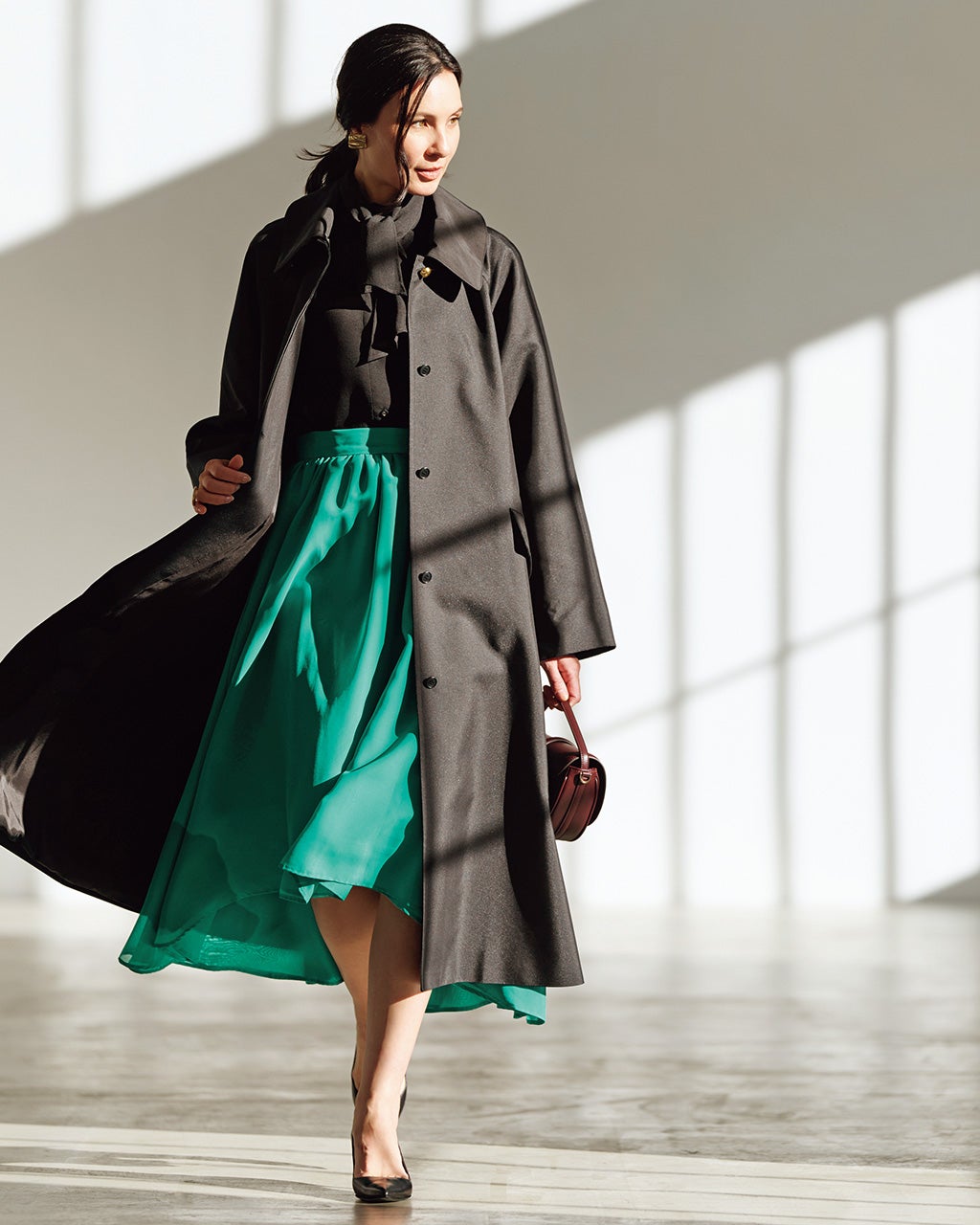 高密度ダブルクロス・ステンカラーコート/DoCLASSE