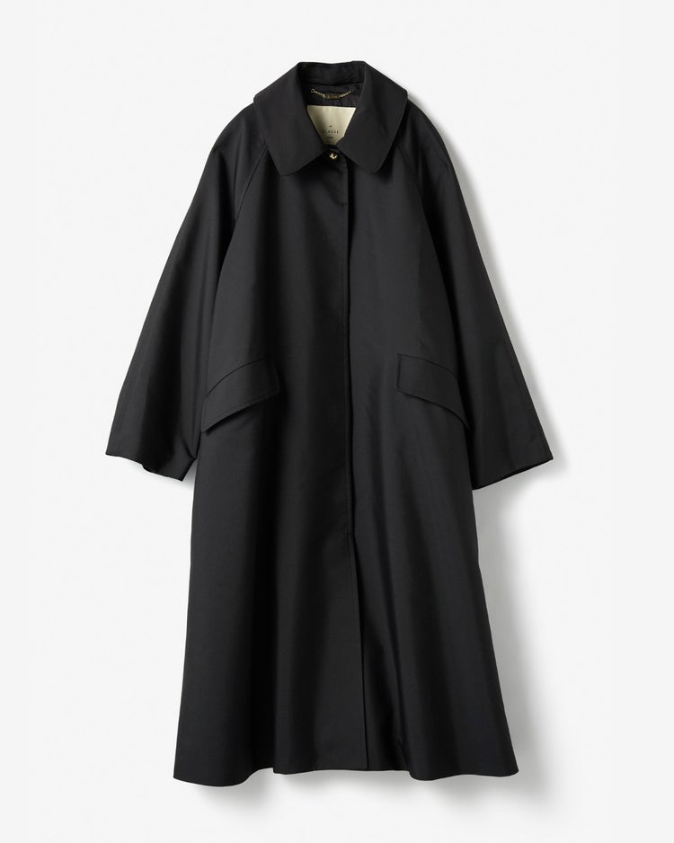 高密度ダブルクロス・ステンカラーコート 詳細画像 ブラック 1