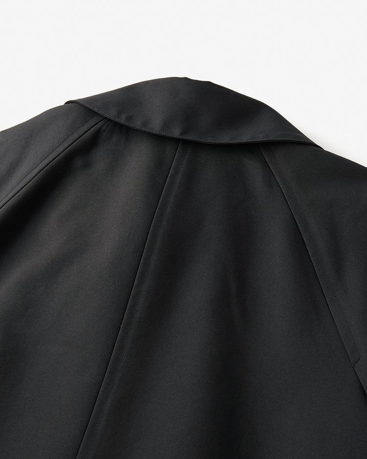 高密度ダブルクロス・ステンカラーコート 詳細画像 ブラック 4