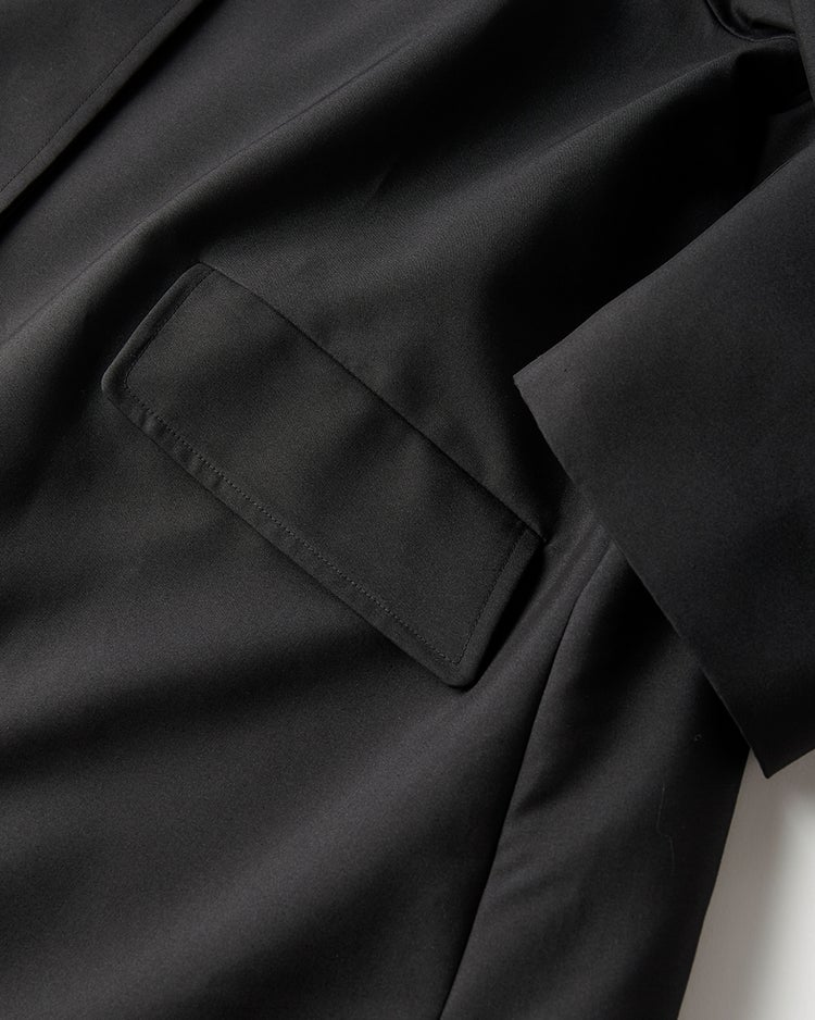 高密度ダブルクロス・ステンカラーコート 詳細画像 ブラック 6