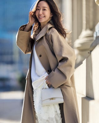 高密度ダブルクロス・ステンカラーコート