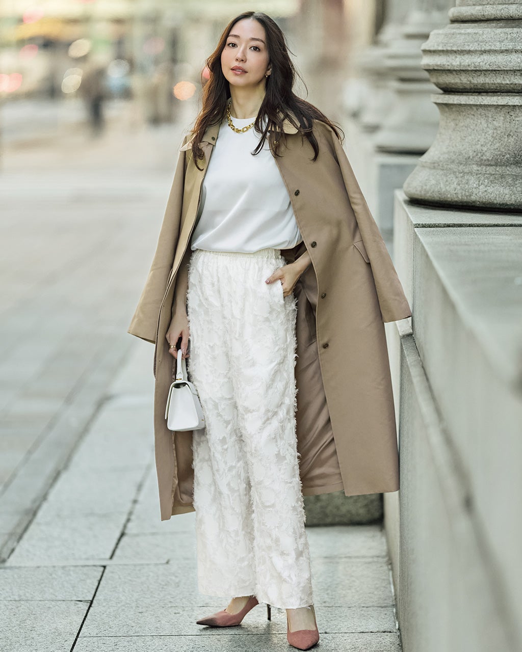 高密度ダブルクロス・ステンカラーコート/DoCLASSE