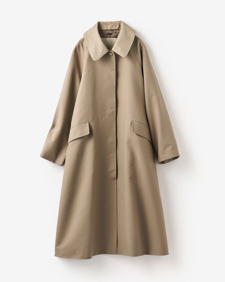 高密度ダブルクロス・ステンカラーコート 詳細画像 ダークベージュ 6