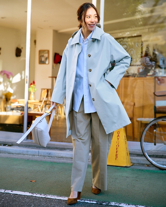 シャットウインド・ステンカラーロングコート