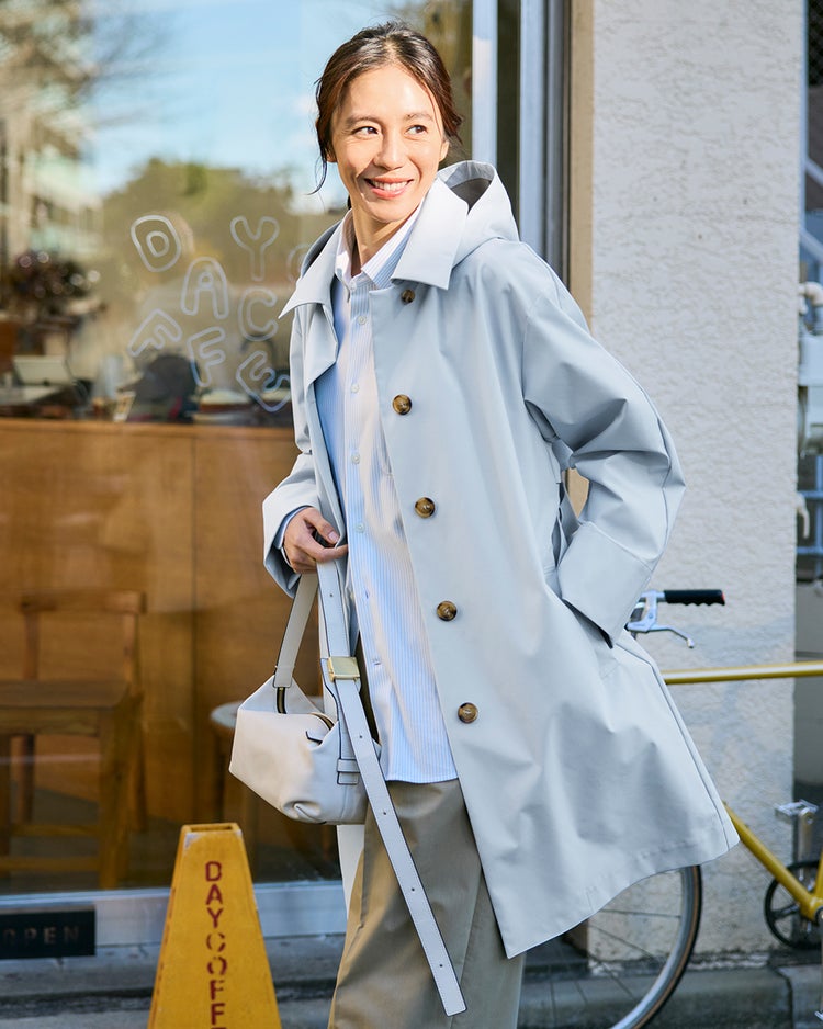 シャットウインド・ステンカラーロングコート 詳細画像 ライトブルー 3