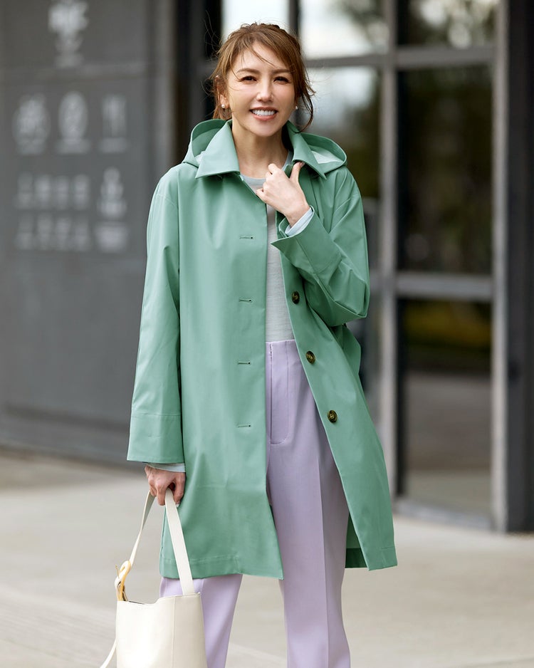 シャットウインド・ステンカラーロングコート 詳細画像 ミストグリーン 2