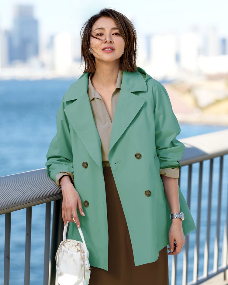 シャットウインド・ダブルブレストコート 詳細画像 ミストグリーン 1